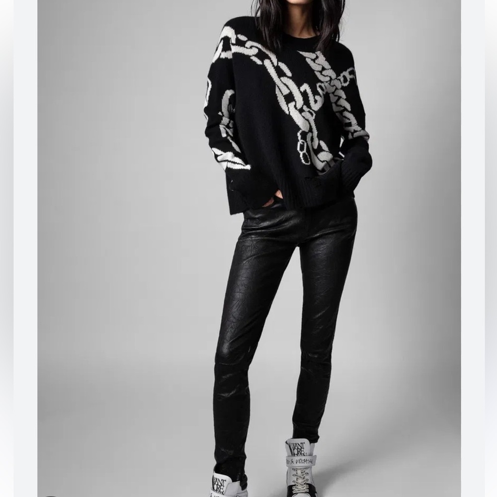 ZADIG & VOLTAIRE Starry Chain Cashmere Sweater XS